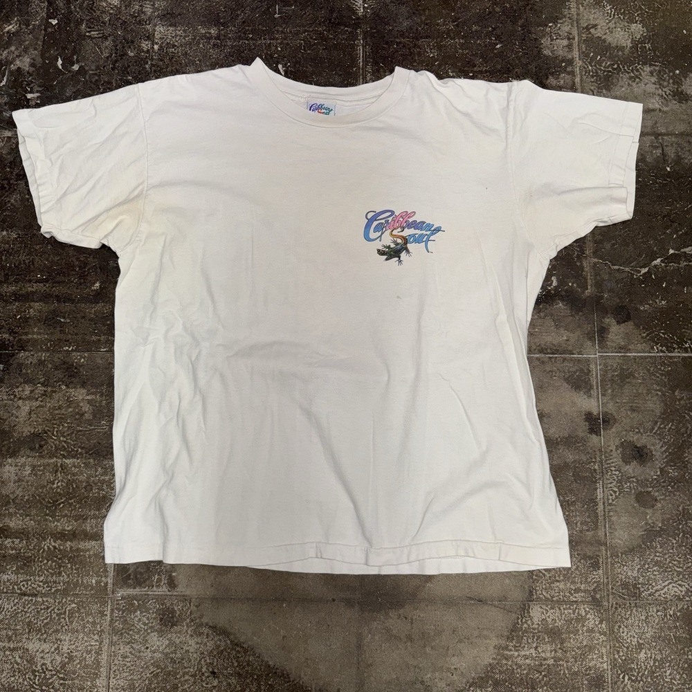 Vintage 1991 Caribbean Soul T-Shirt XL Marlin Fishing White Single Stitch
